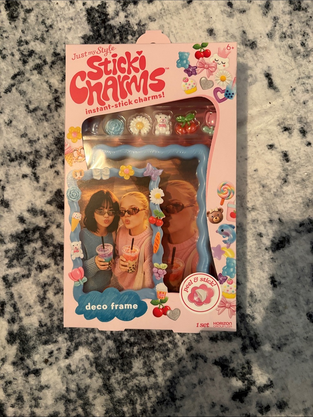 Deco Frame - Pink & Blue Instant-Stick Charms